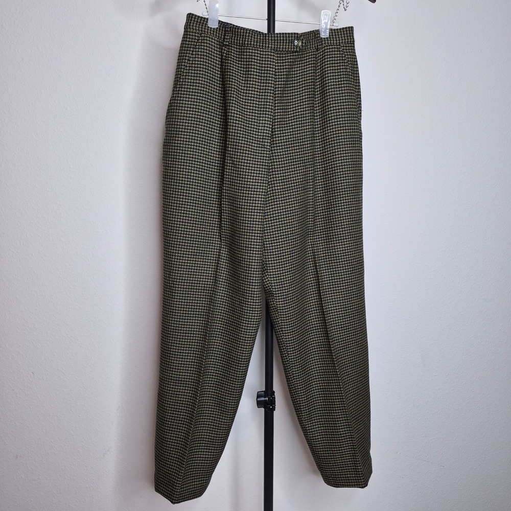 Vintage David Brooks 80s 90s High Waisted Pleated Tapered Pure Wool Trousers 12